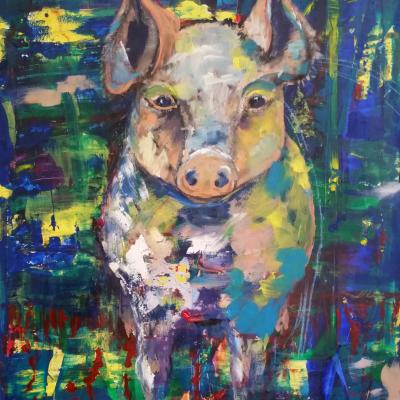 Frey Sylvia Pig 120x80cm Acryl