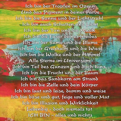 Gedichte auf Leinwand Gedichte auf Leinwand